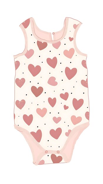 Die Cut Romper With Heart Shaped Cutouts on the Back Showcas Creative Flat Illustration Kid Clothes