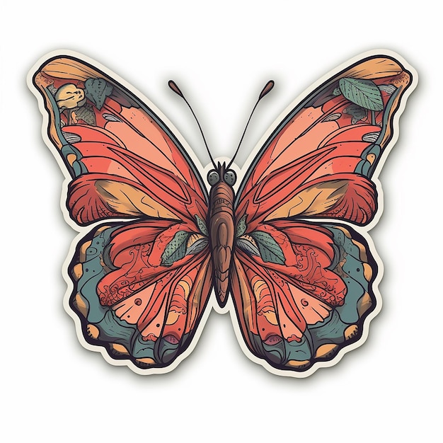 Die cut sticker of Colorful Butterfly