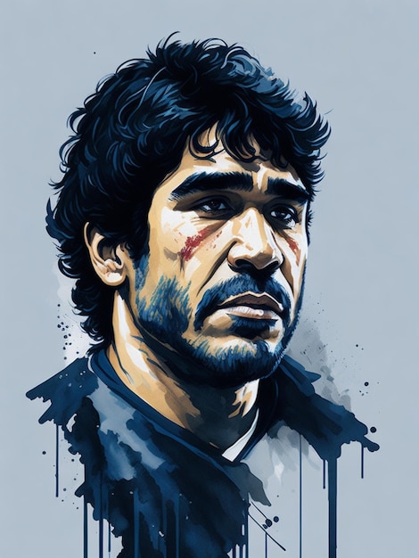 Diego Maradona watercolor