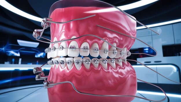 Photo dientes con ortodoncia 3d