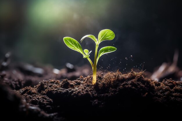 Diepgewortelde grondplanten groeien Genereren Ai