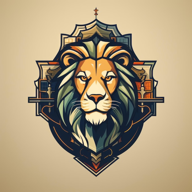 Dier Leeuw Logo illustratie van een Leeuw Leeuw embleem icoon logotypedecal print