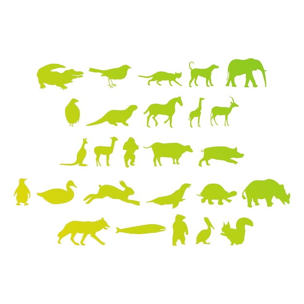 dieren items gradiënt effect foto jpg vector set