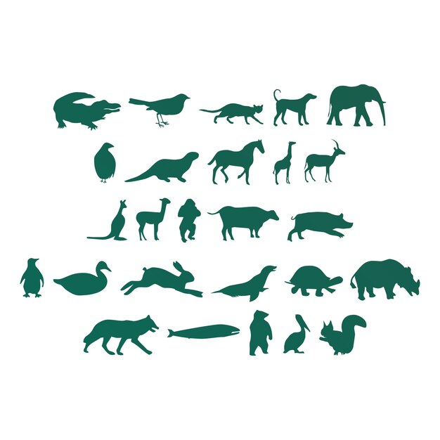 dieren items gradiënt effect foto jpg vector set