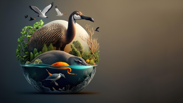 Dieren met kopie ruimte achtergrond World Wildlife Day concept