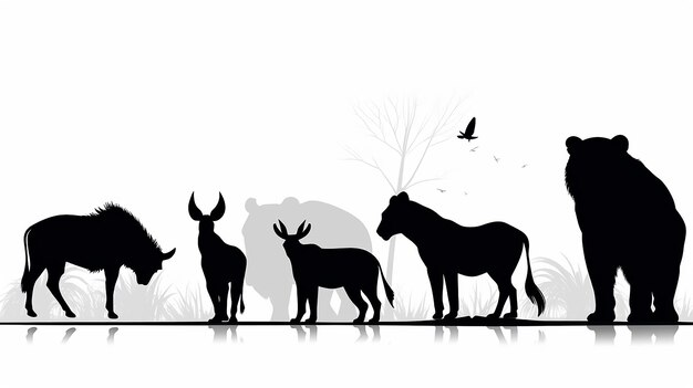 dieren silhouet in zwarte kleur