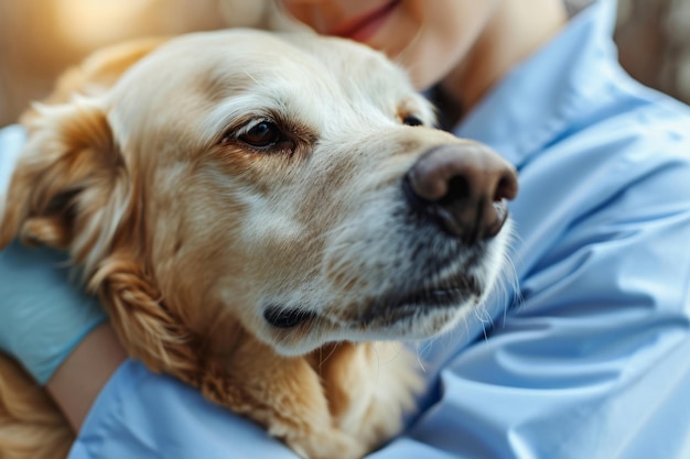 Dierenarts die de gezondheid van een hond controleert Generatieve AI