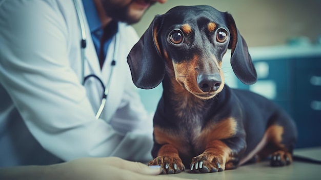 Dierenarts onderzoekt honden en katten Puppy en kitten bij dierenarts Dierenkliniek Dierencontrole en vaccinatie Gezondheidszorg