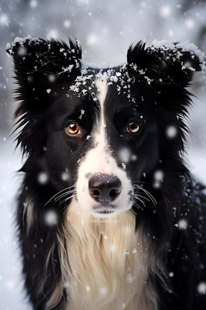 Dierenfotografie Border Collie in een winterlandschap