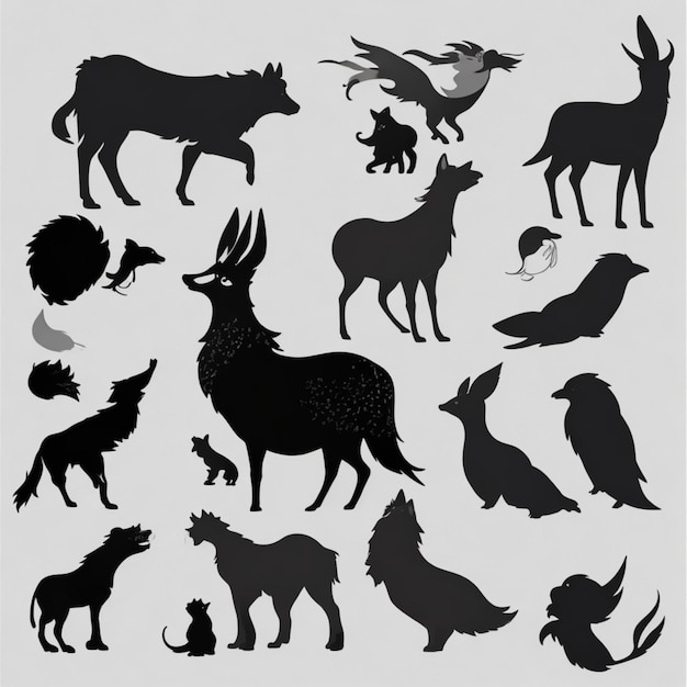 Foto dierlijke silhouetten vector achtergrond