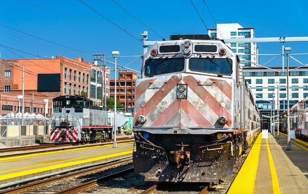 Diesel locomotives at san francisco th and king street station in california united states