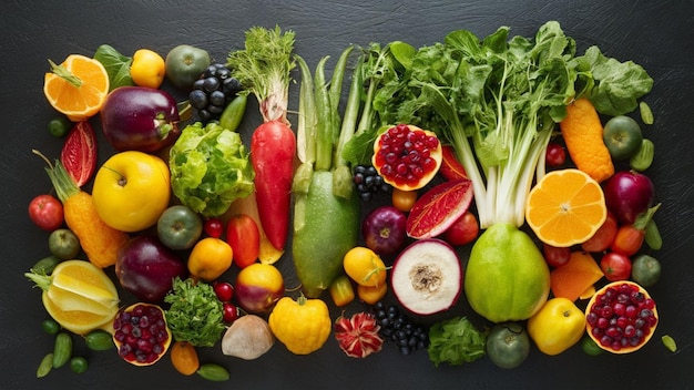 식단 채소와 과일 배경