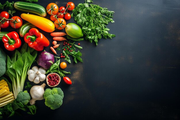 写真 ダイエット・ウィーク・プランと健康的な野菜を背景に