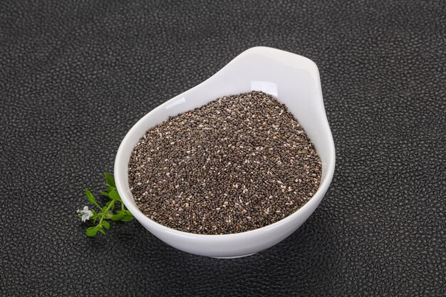 Dietary Chia seeds in the bowl