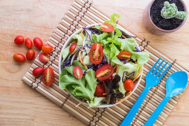 Dietary salad with fresh vegetables