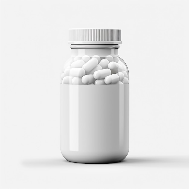 Photo dietary supplement pills bottle mockup