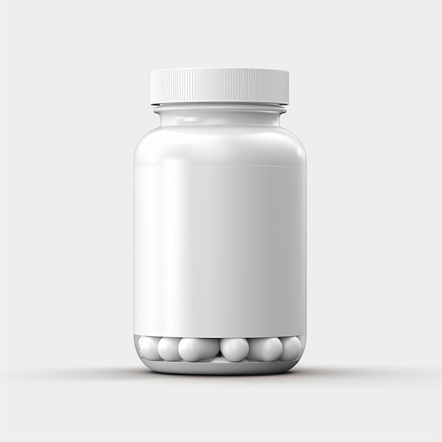 Photo dietary supplement pills bottle mockup