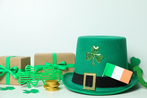 Different accessories for St.Patrick's Day, close up