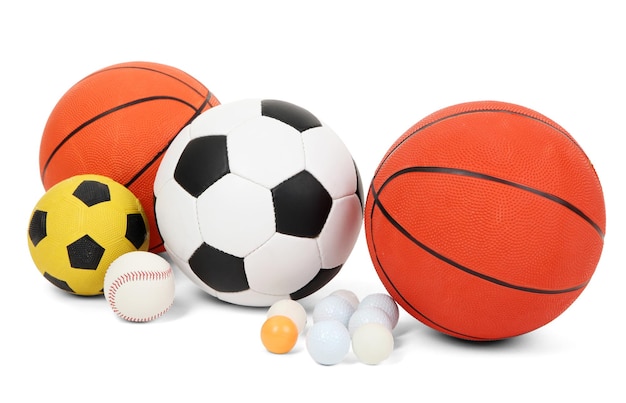 Different balls isolated on white