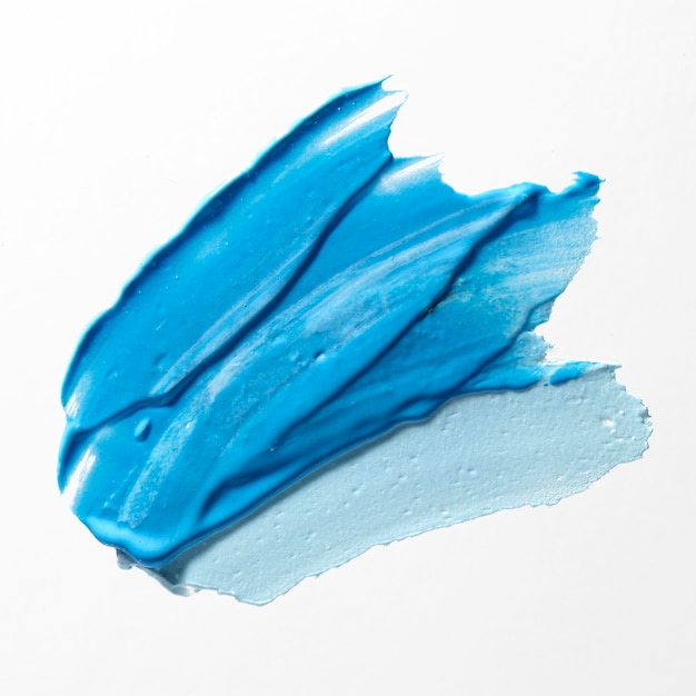 Foto tratto di pennello di diverse tonalità blu