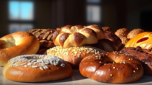 테이블의 다양한 빵 Generative AI