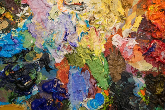 Pittura ad olio di colore diverso. arte moderna e colorata, sfondo di pittura ad olio