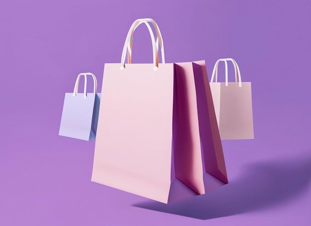 Different color shopping bags