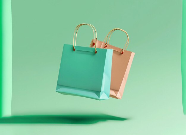 Different color shopping bags