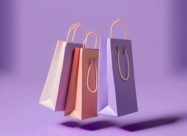 Different color shopping bags