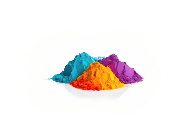 Different Colored Powders On White Background Happy Holi Generative AI