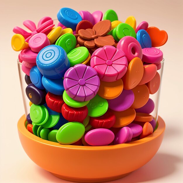 Different colored round candy