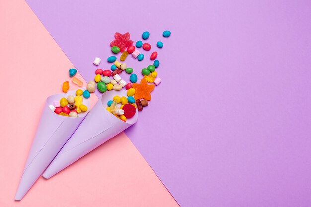 Different colorful fruit candy