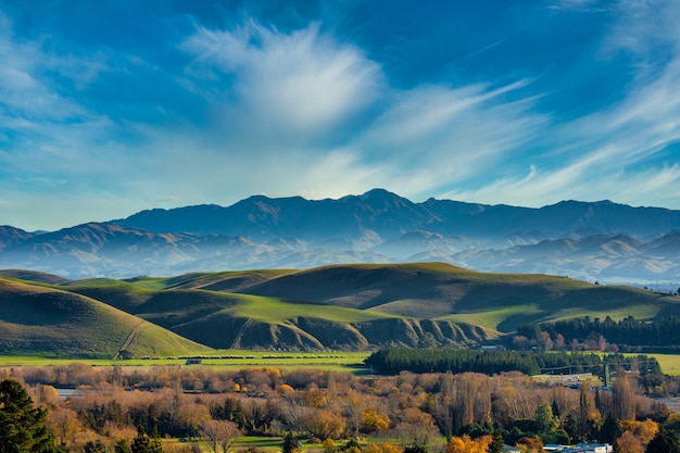 I diversi colori delle trame e degli strati dell'agricoltura agricola nella remota campagna rurale