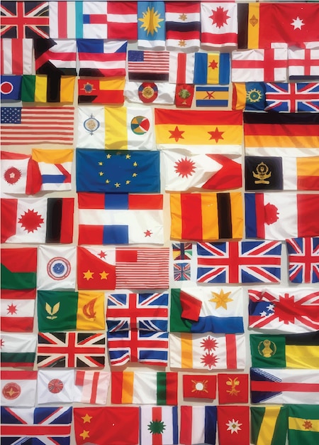 Different countries flags