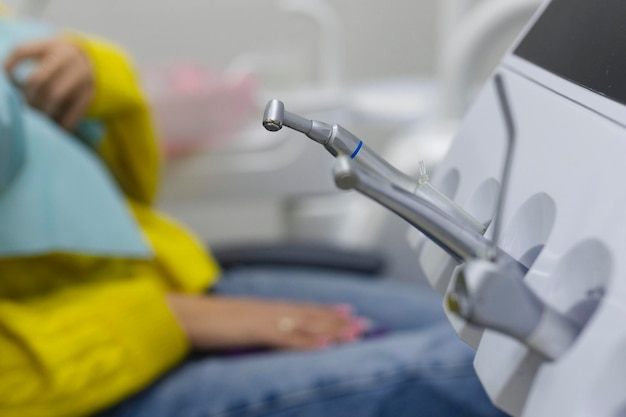 Different dental instruments and tools in a dentists office