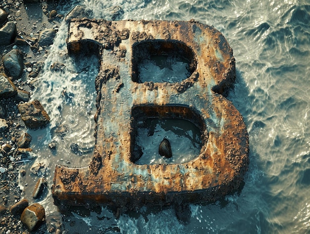 Photo different english letter imagines on the colorful beach