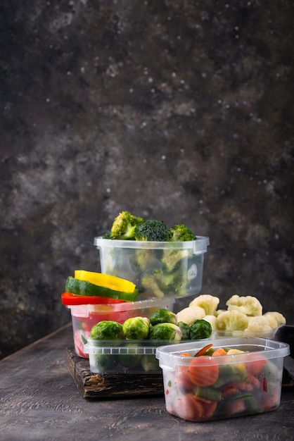 Different frozen vegetables Food storage