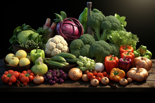 different fruits and vegetables