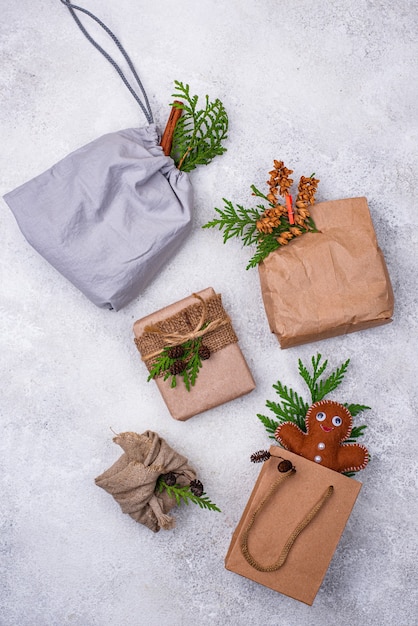 Different ideas for zero waste eco friendly Christmas gift packing