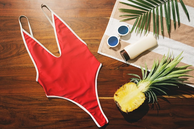 Different items for beach vacations
