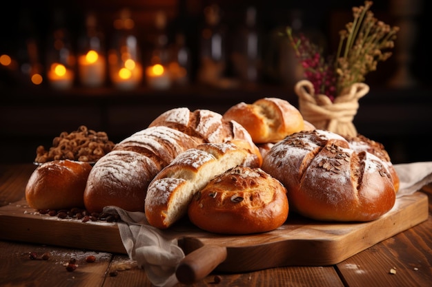 異なる種類のパンと栄養 生成的なAI