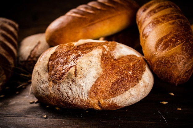 Different kinds of delicious bread