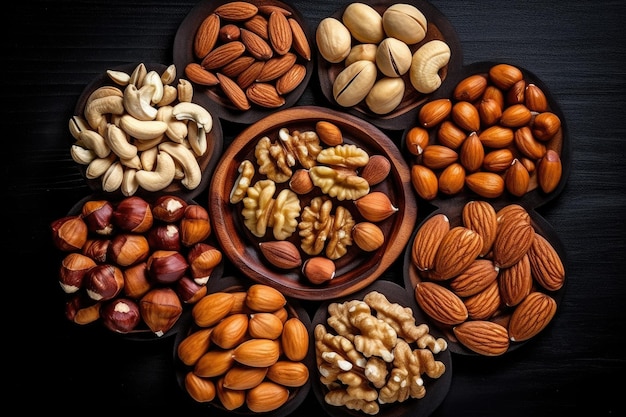 different kinds of nuts Cashew hazelnut almond walnut cedar