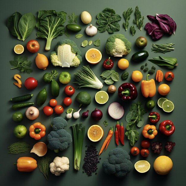 different kinds of vegetables