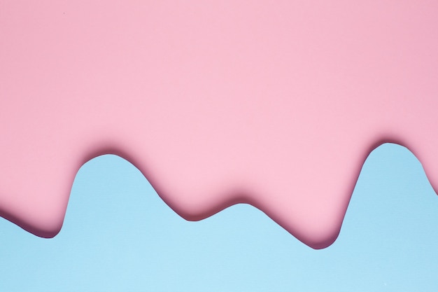 Photo different layers of abstract paper pink and blue waves on pastel background