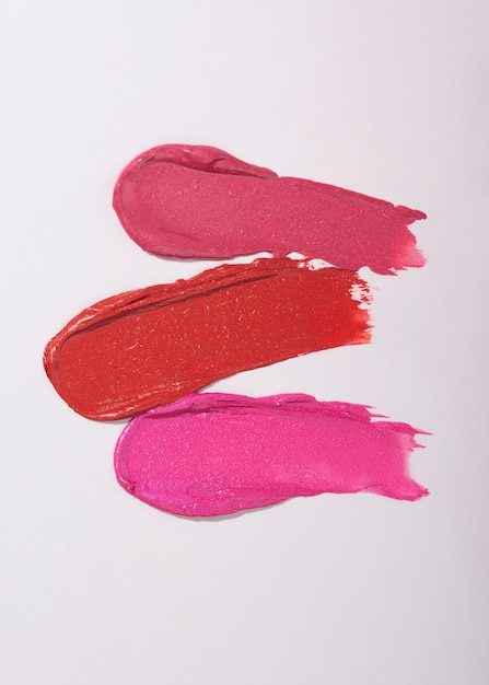 Photo different lipstick shades top view