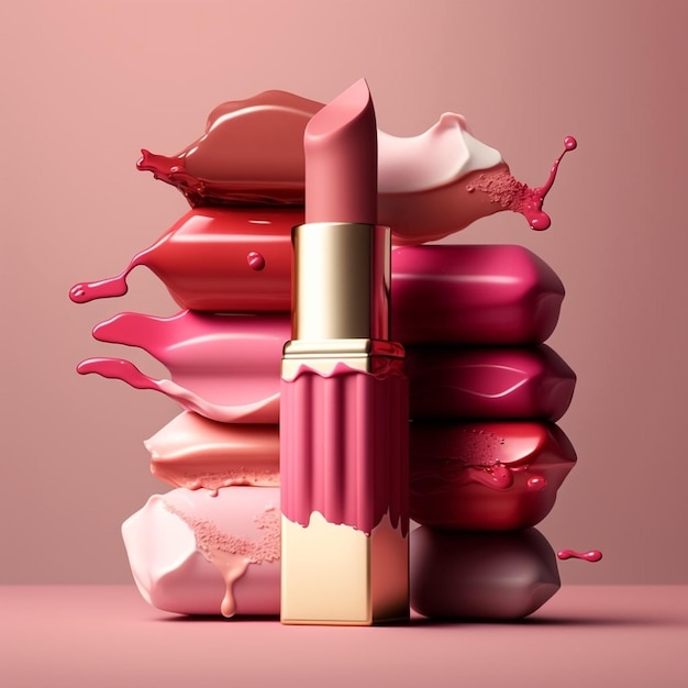 Different lipsticks tones close up short Generated with Ai