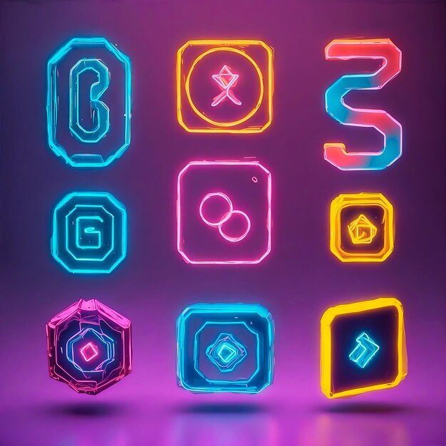 Different neon style icon for app