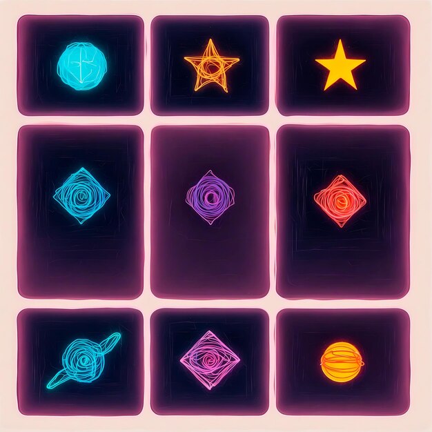 Different neon style icon for app