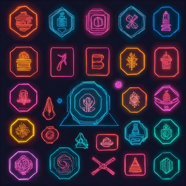 Different neon style icon for app